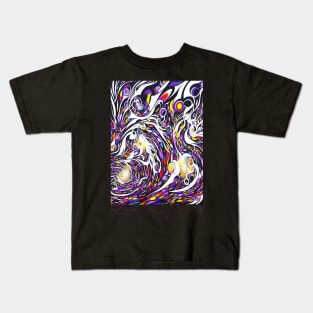 Spiral Galaxy Drawing Black Hearts Magical Adventure Kids T-Shirt